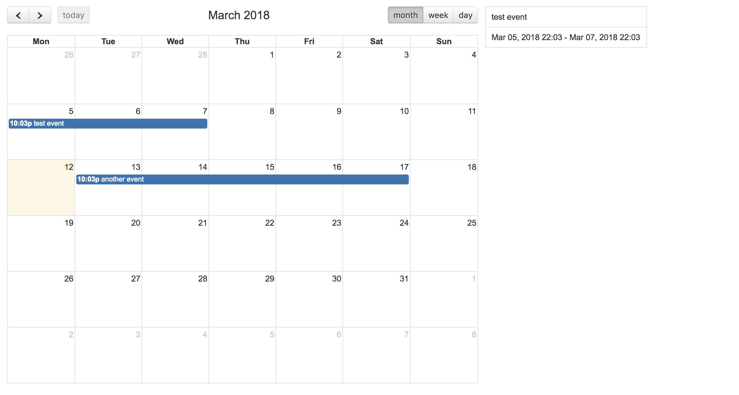 Using CalendarView with date time intervals with custom validation for intervals Vertuna WIKI